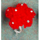 Organza Flower Satin with Rhinestone Craft Project DIY Flowers Favors Craft Supplies 12 Ct